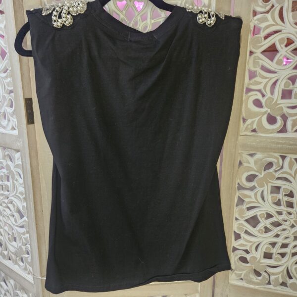 T shirt avec épaulettes strass – Image 5