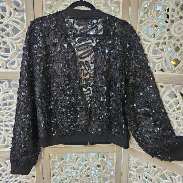 Bombers noir en dentelle et sequins Choklate – Image 10