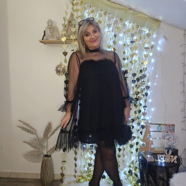 Robe courte noire en tulle Choklate – Image 2