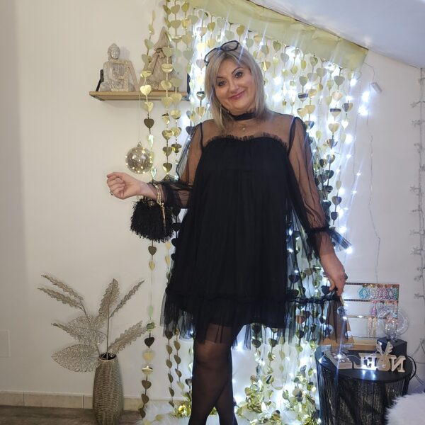 Robe courte noire en tulle Choklate – Image 3