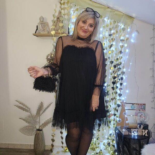 Robe courte noire en tulle Choklate – Image 4