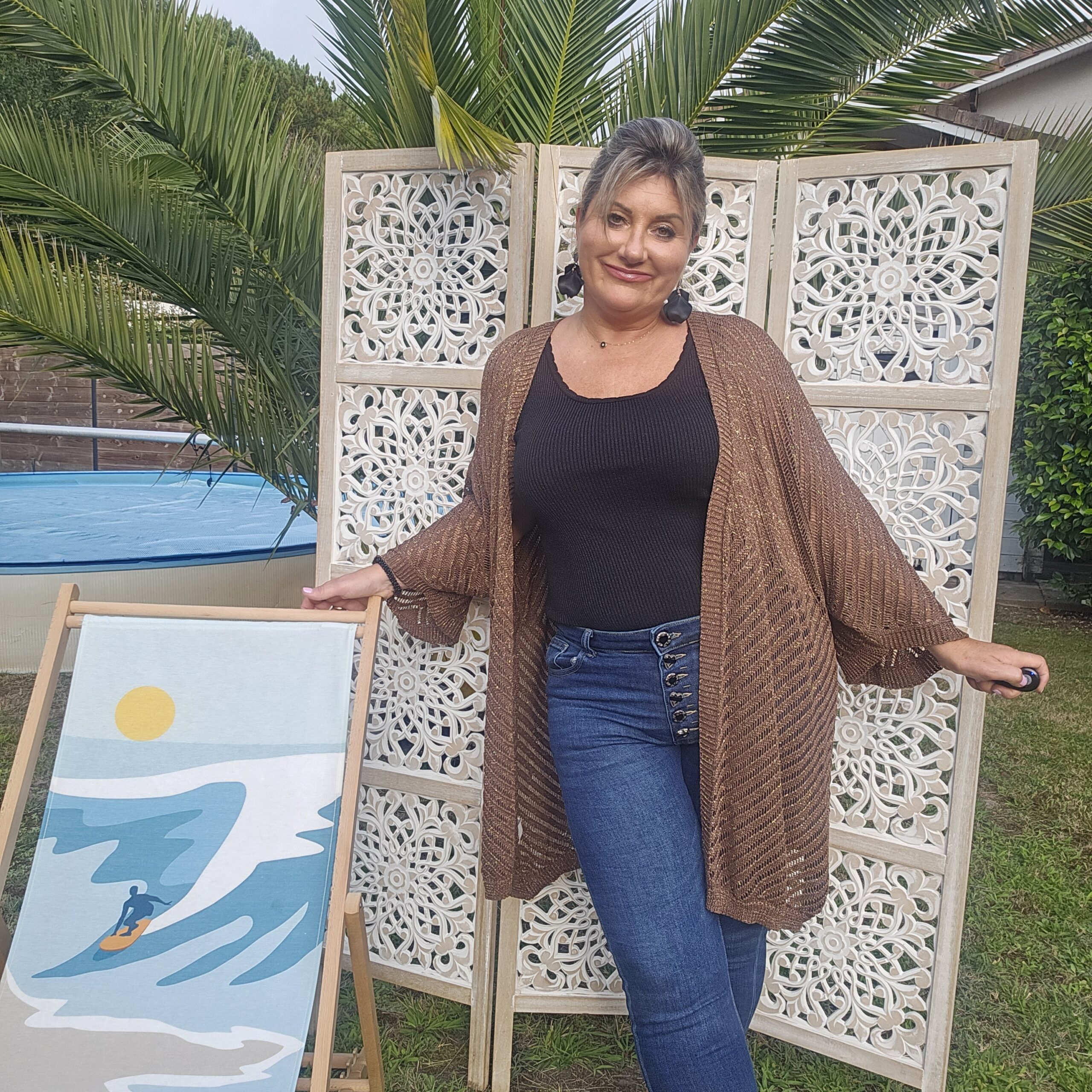 Jean's bleu foncé boutons cœurs – Image 7