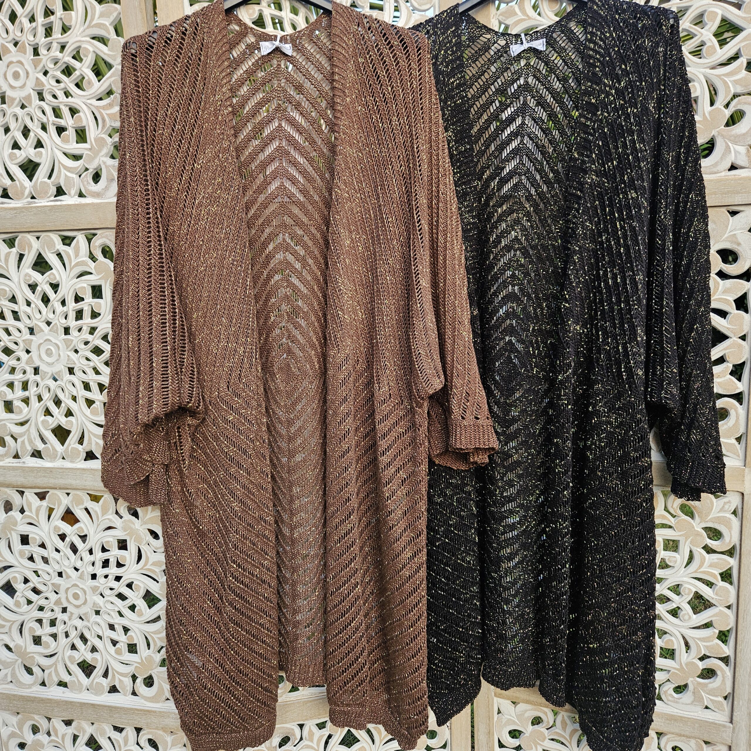 Gilet long en lurex brillant