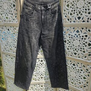 Jean's noir délavé avec strass