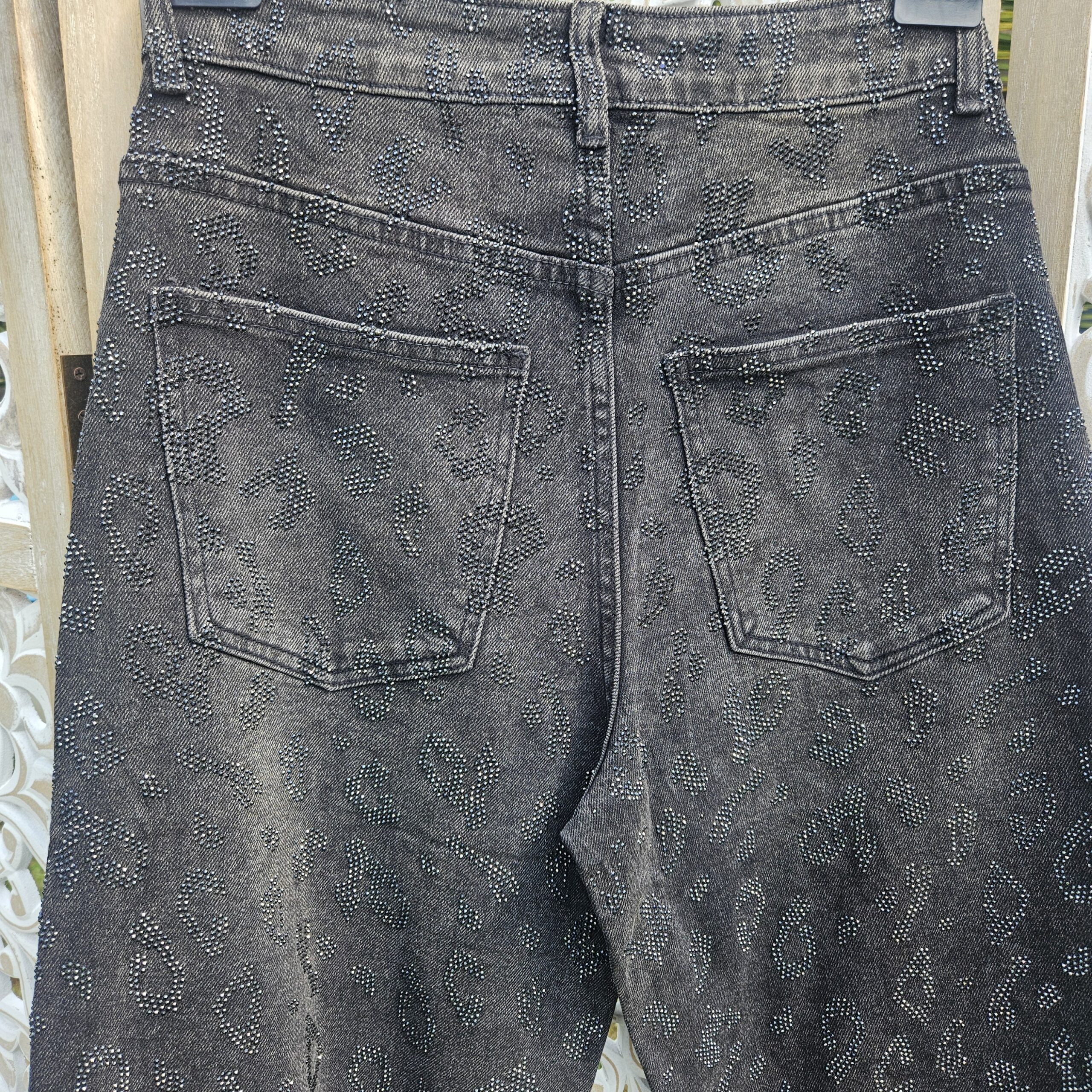 Jean's noir délavé avec strass – Image 23