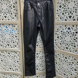 Pantalon noir enduit slim push up