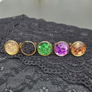 Bague ronde moyenne avec paillettes