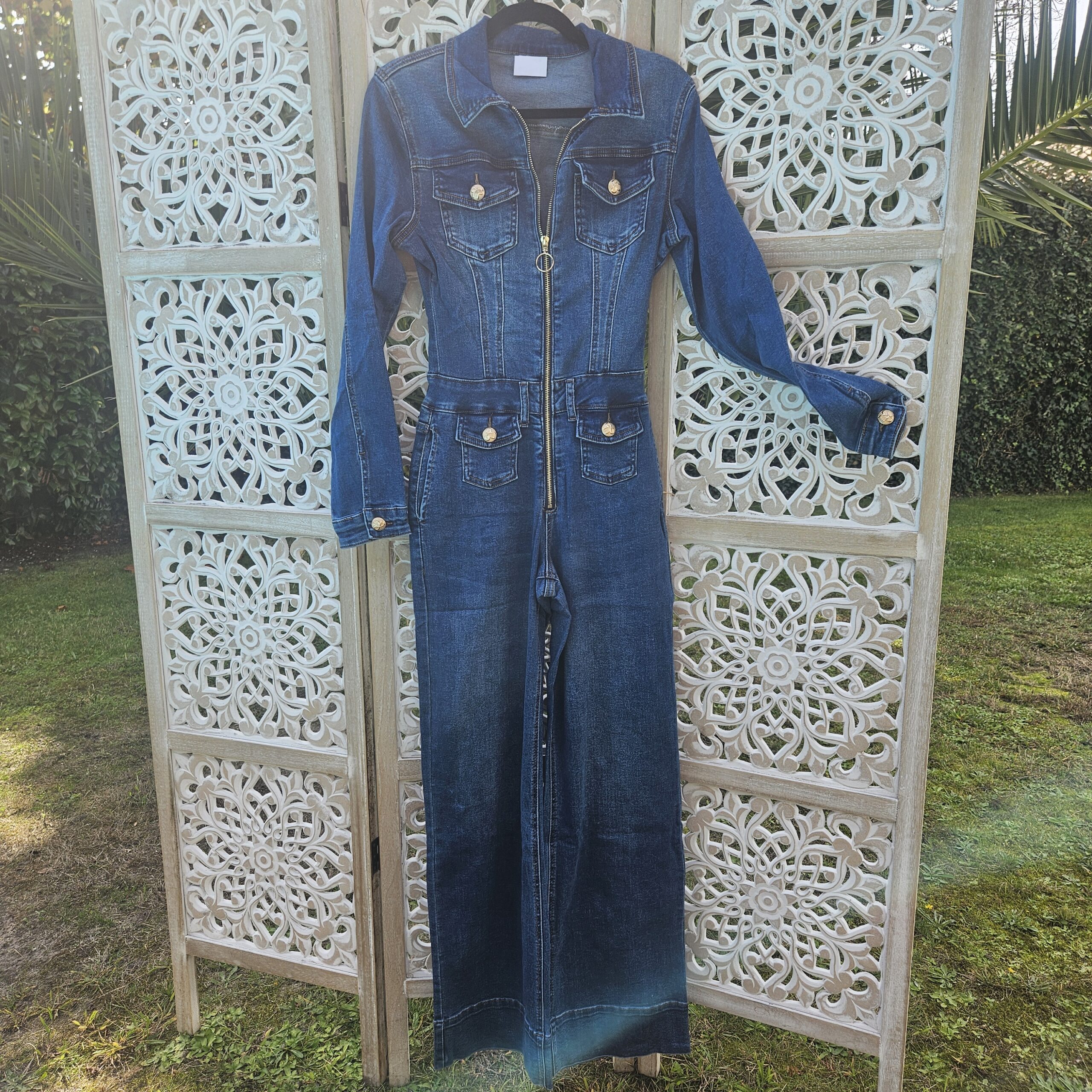 Combinaison en jean stretch à zip