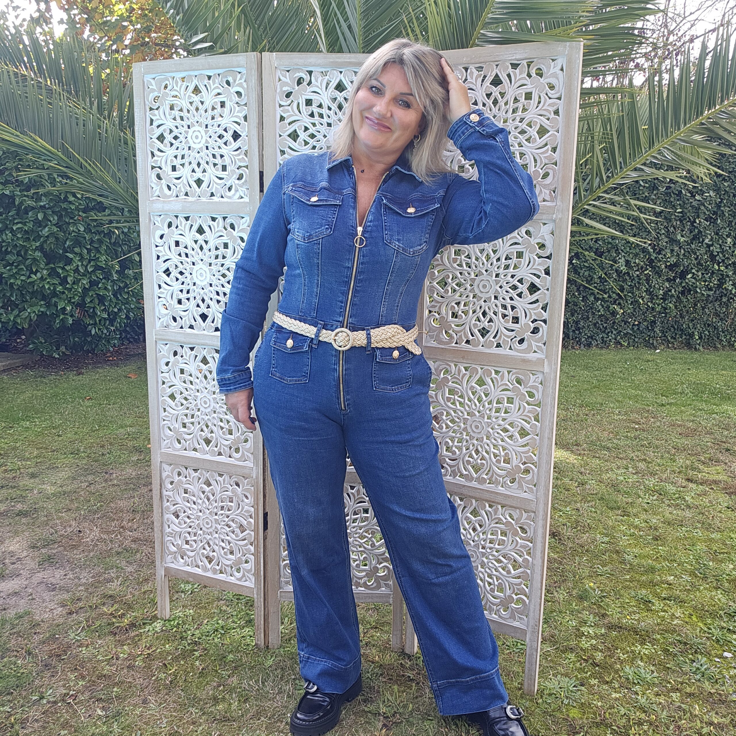 Combinaison en jean stretch à zip – Image 10