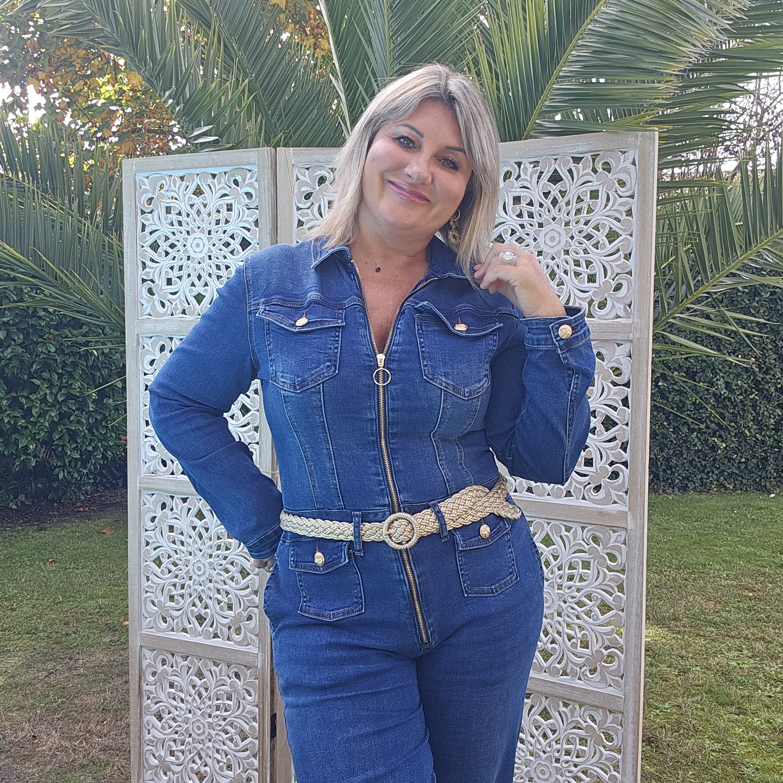 Combinaison en jean stretch à zip – Image 12