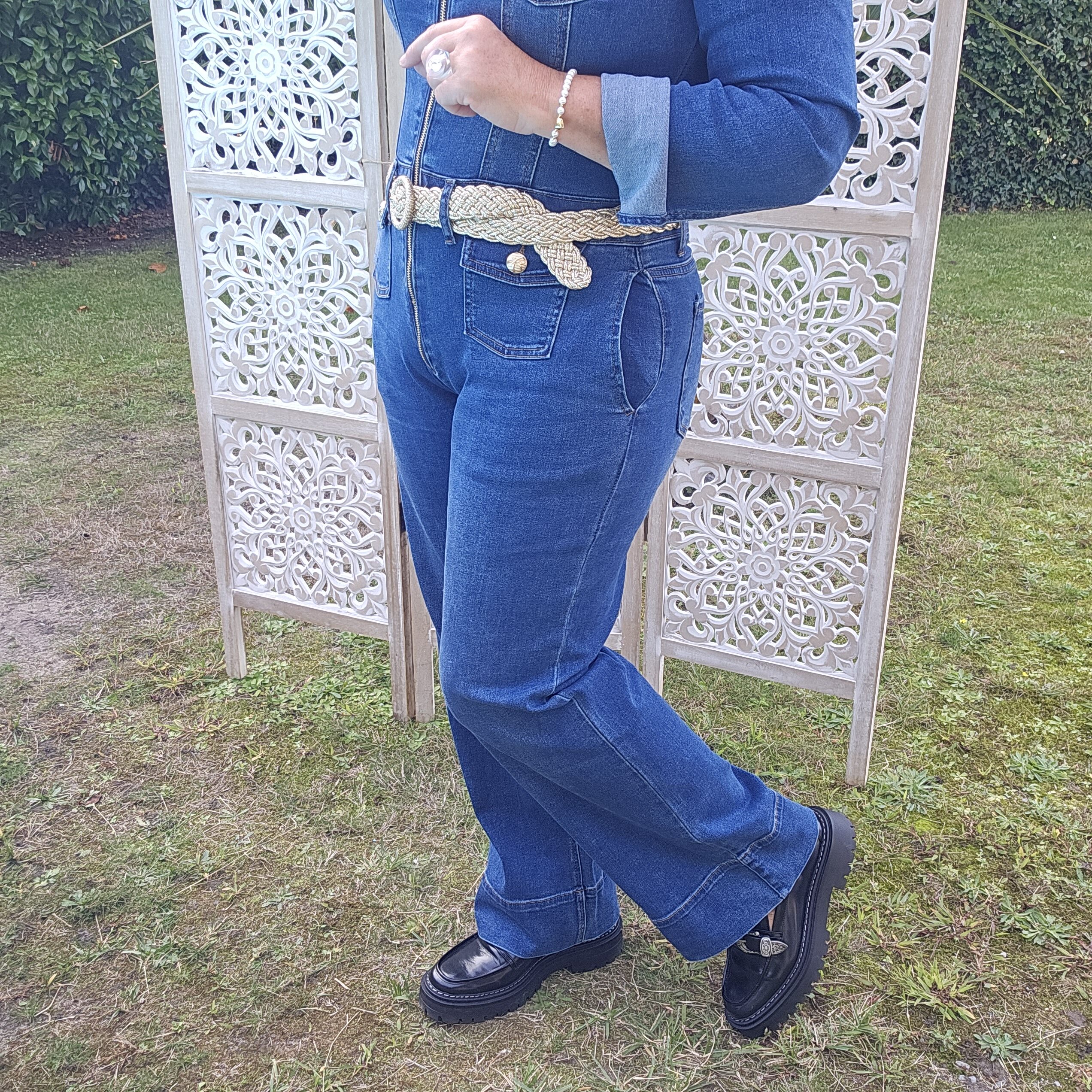 Combinaison en jean stretch à zip – Image 18