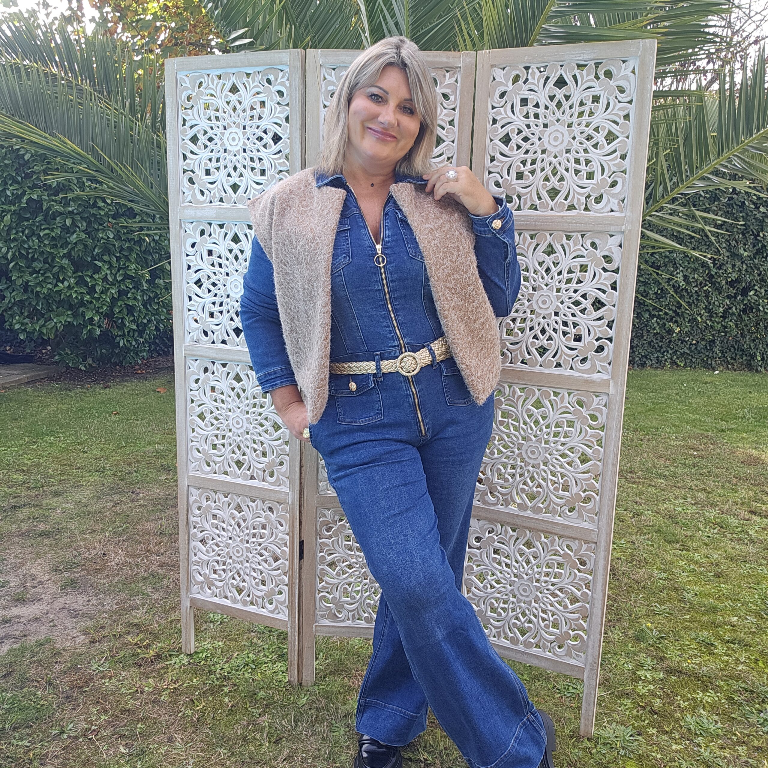 Combinaison en jean stretch à zip – Image 19