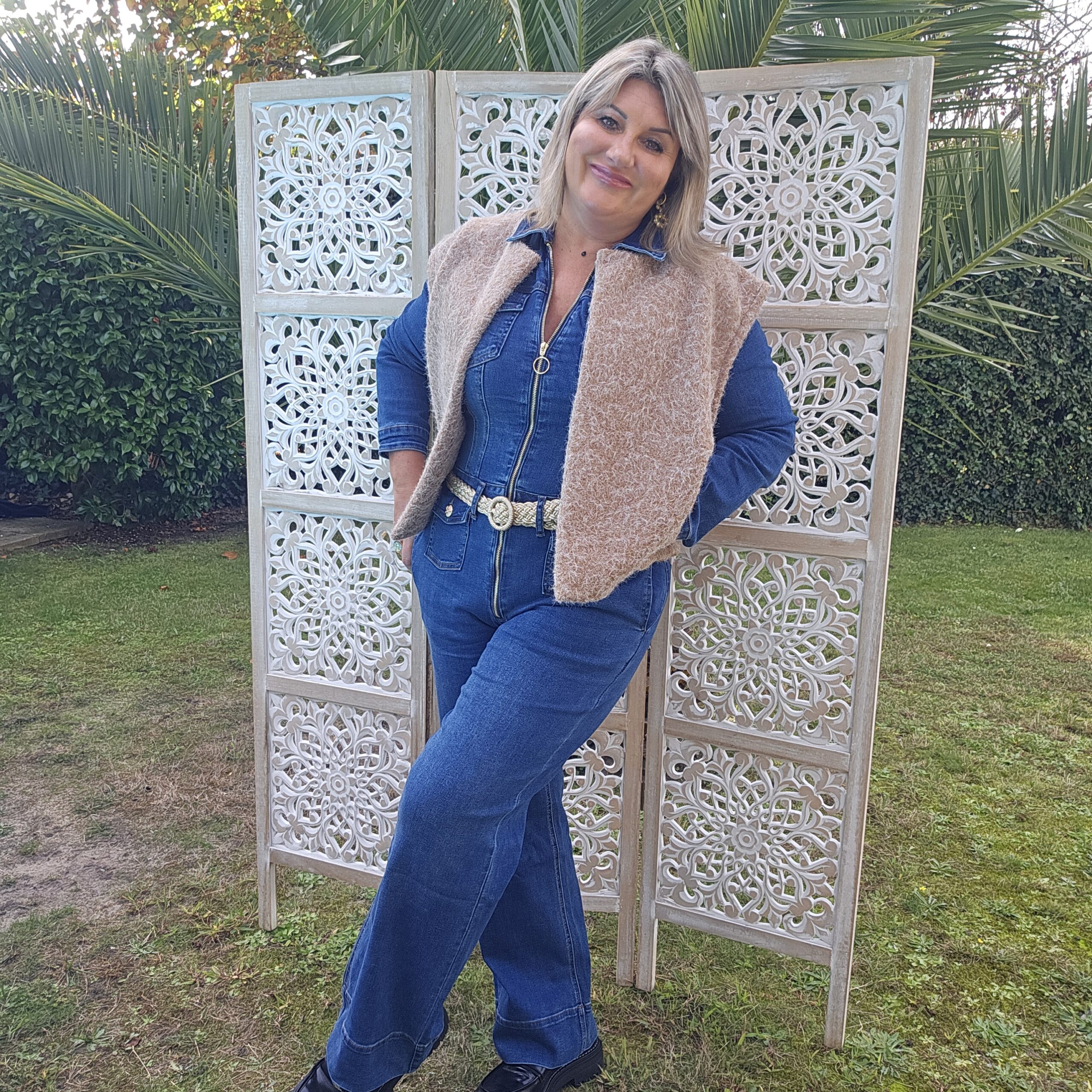 Combinaison en jean stretch à zip – Image 20