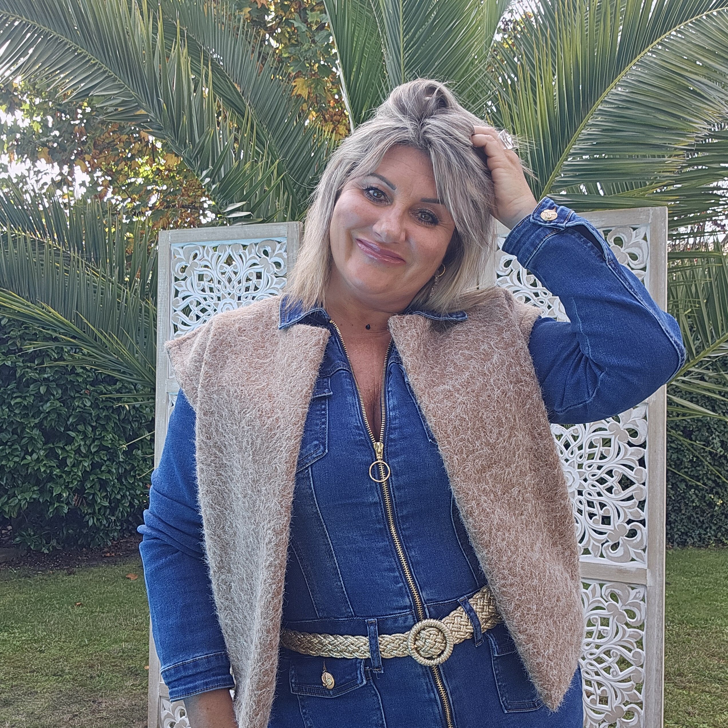 Combinaison en jean stretch à zip – Image 21