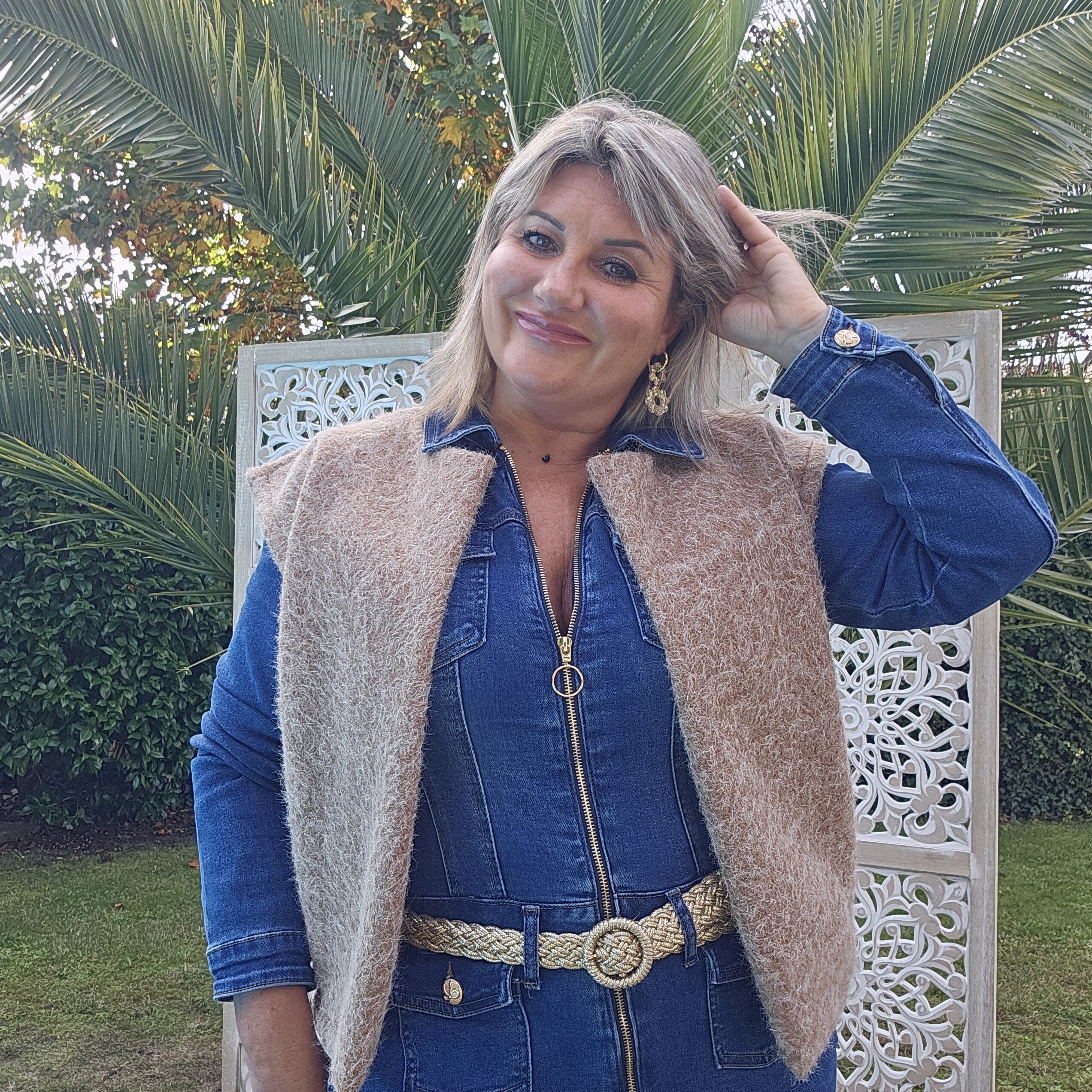 Combinaison en jean stretch à zip – Image 22