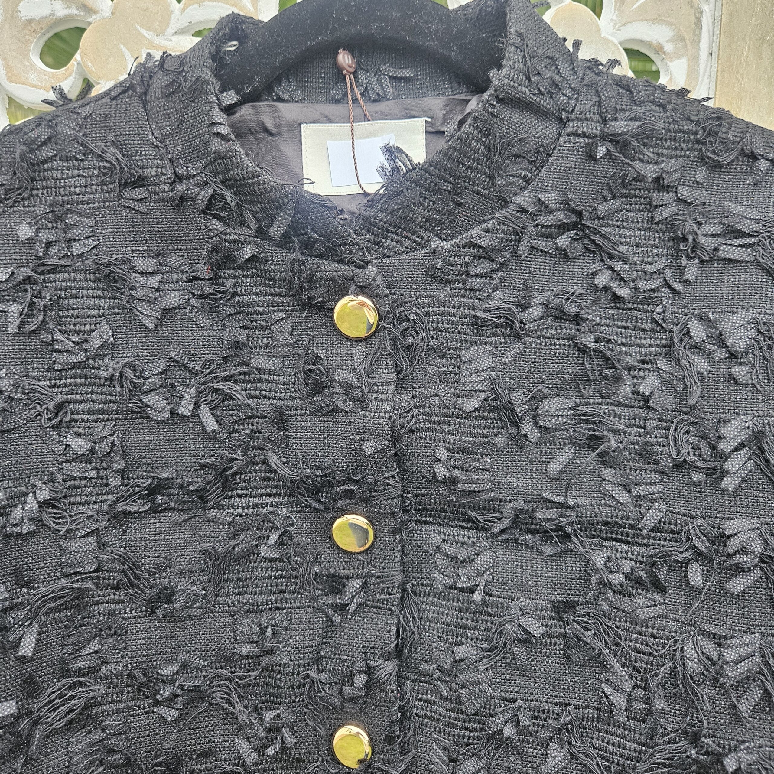 Veste courte noire en tweed – Image 16