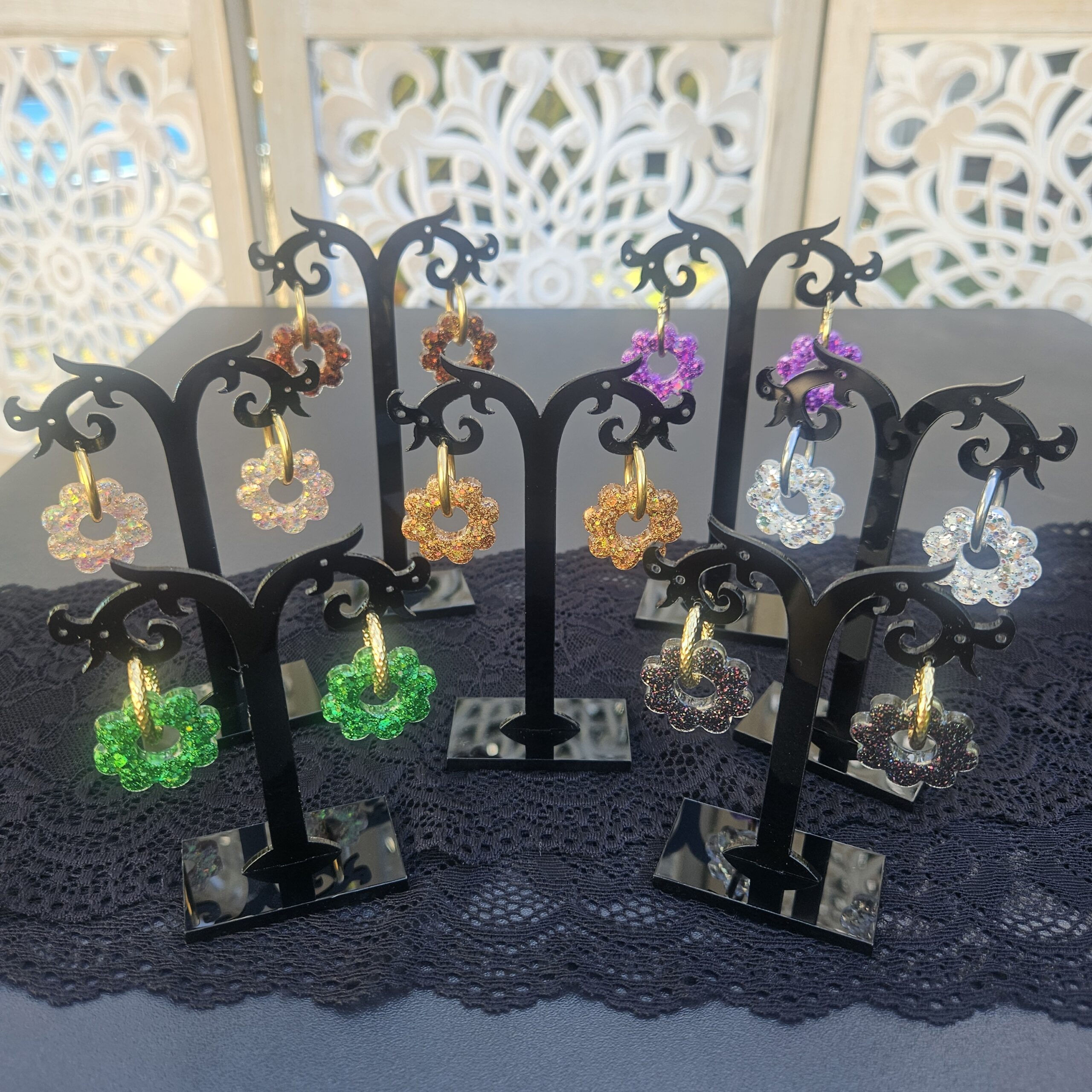 Créole simple fleur pailletée