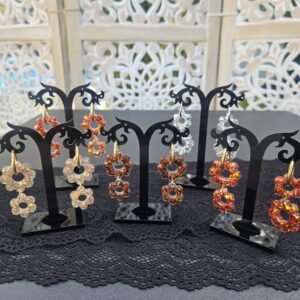 Créole double fleur pailletée