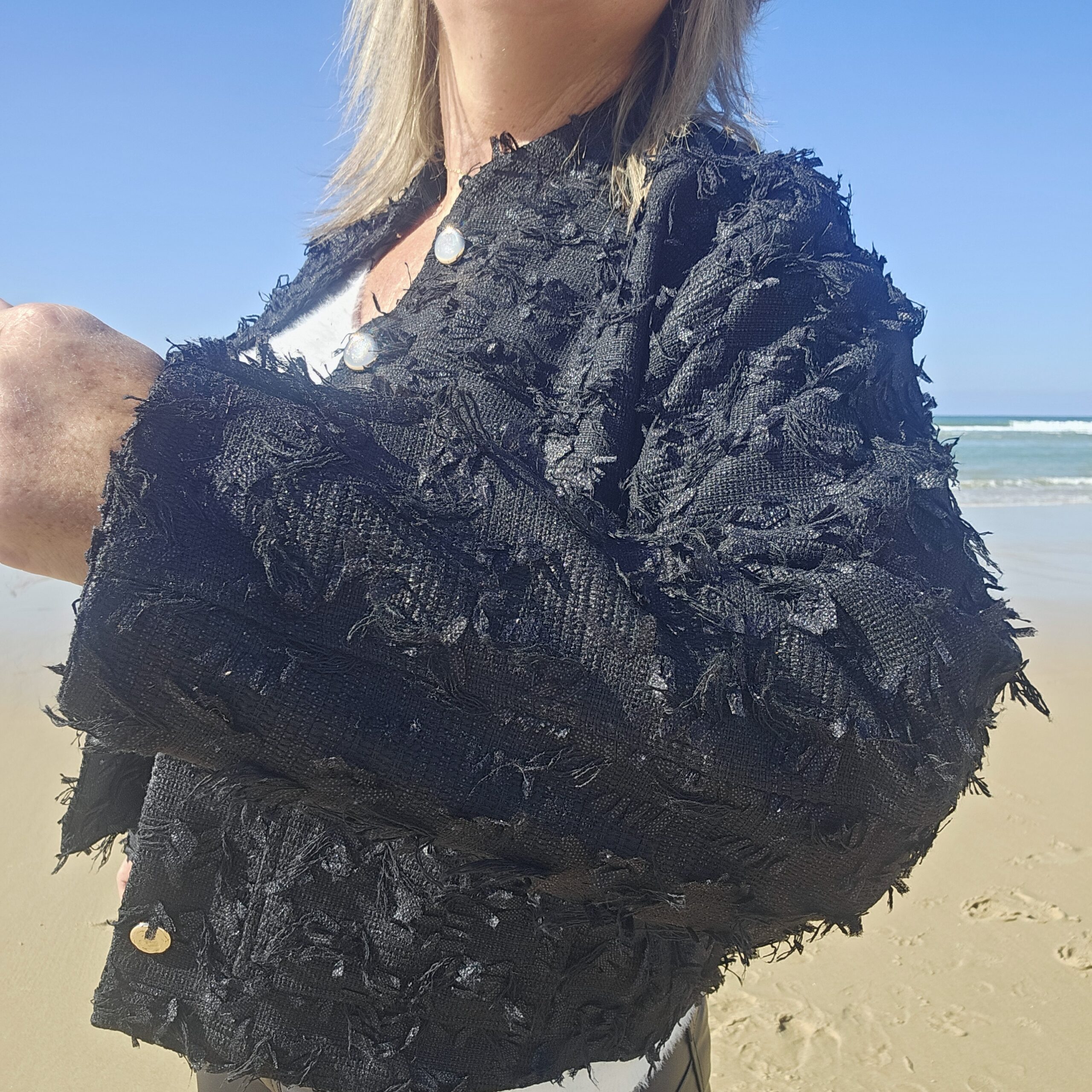 Veste courte noire en tweed – Image 11