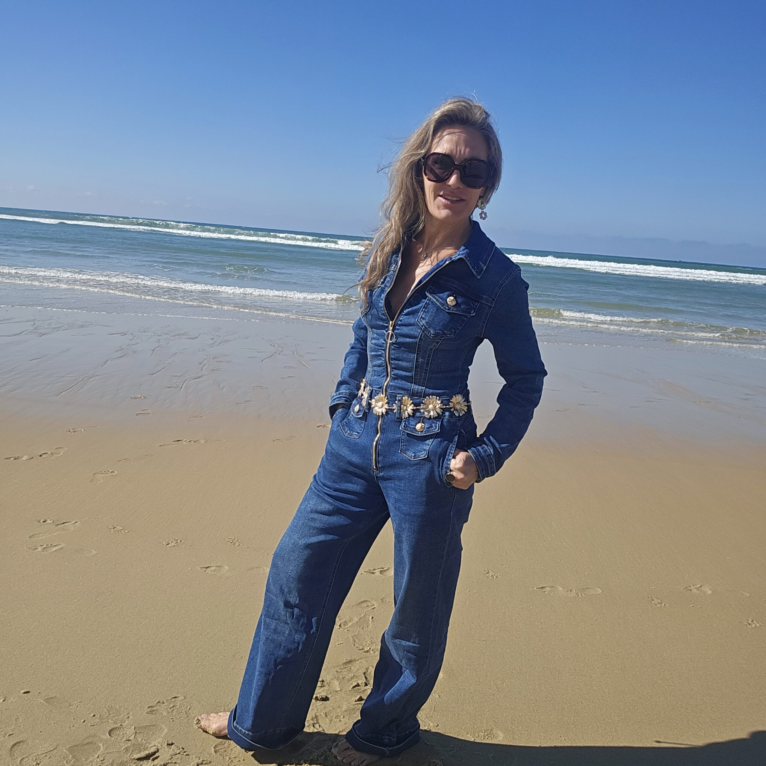 Combinaison en jean stretch à zip – Image 6