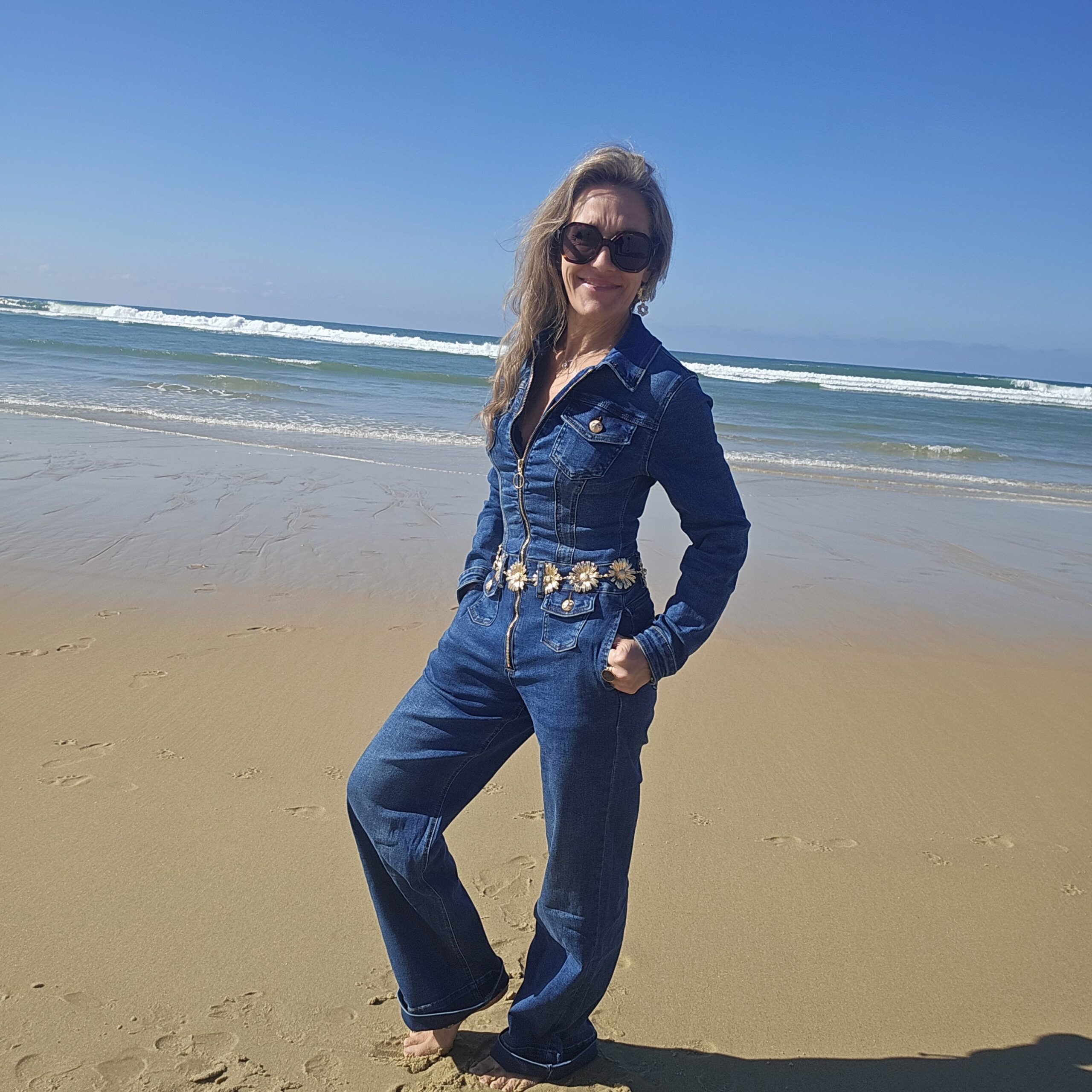 Combinaison en jean stretch à zip – Image 7