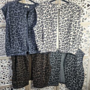 Gilet cintré sans manches léopard