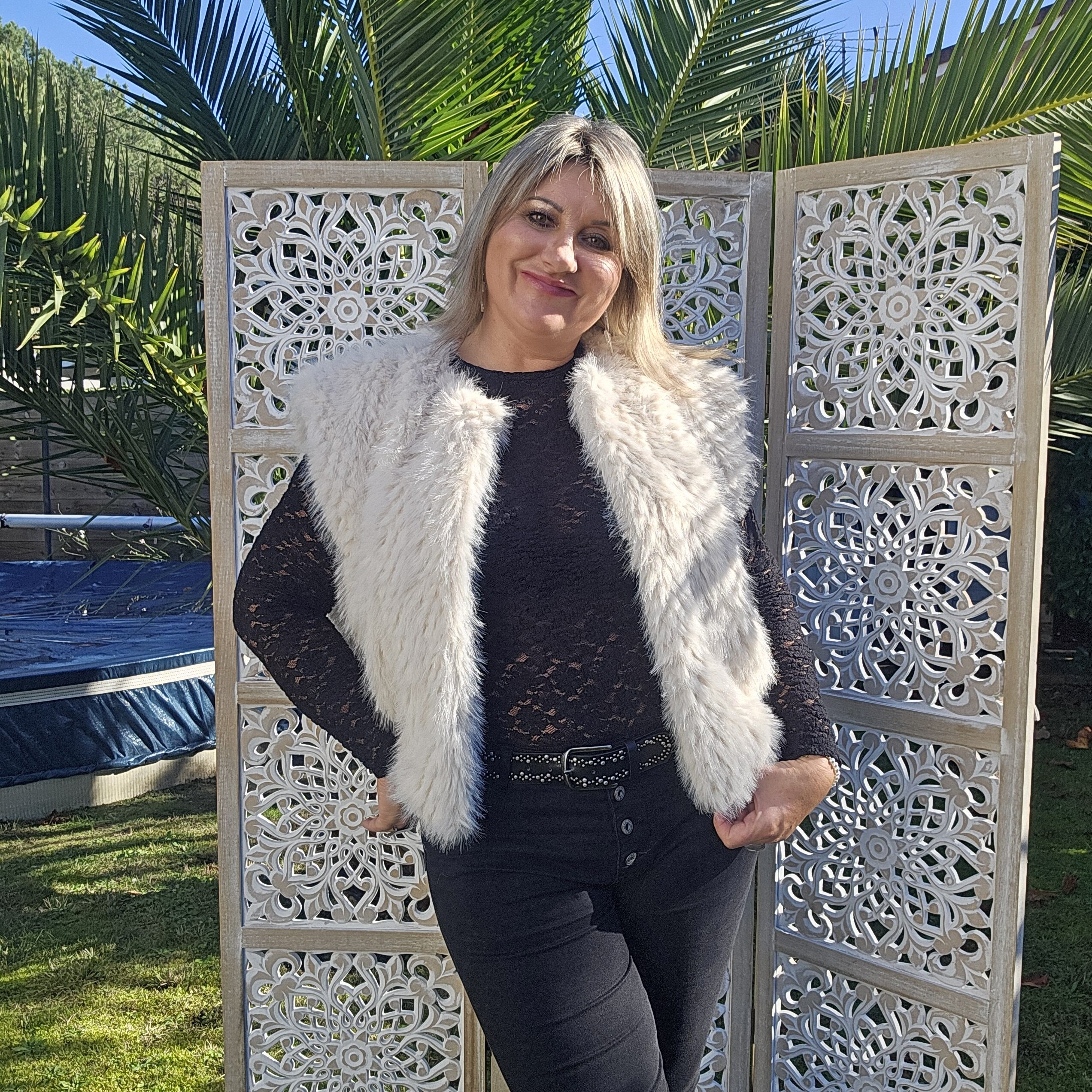 Mousseline en dentelle semi transparente Choklate â Image 6