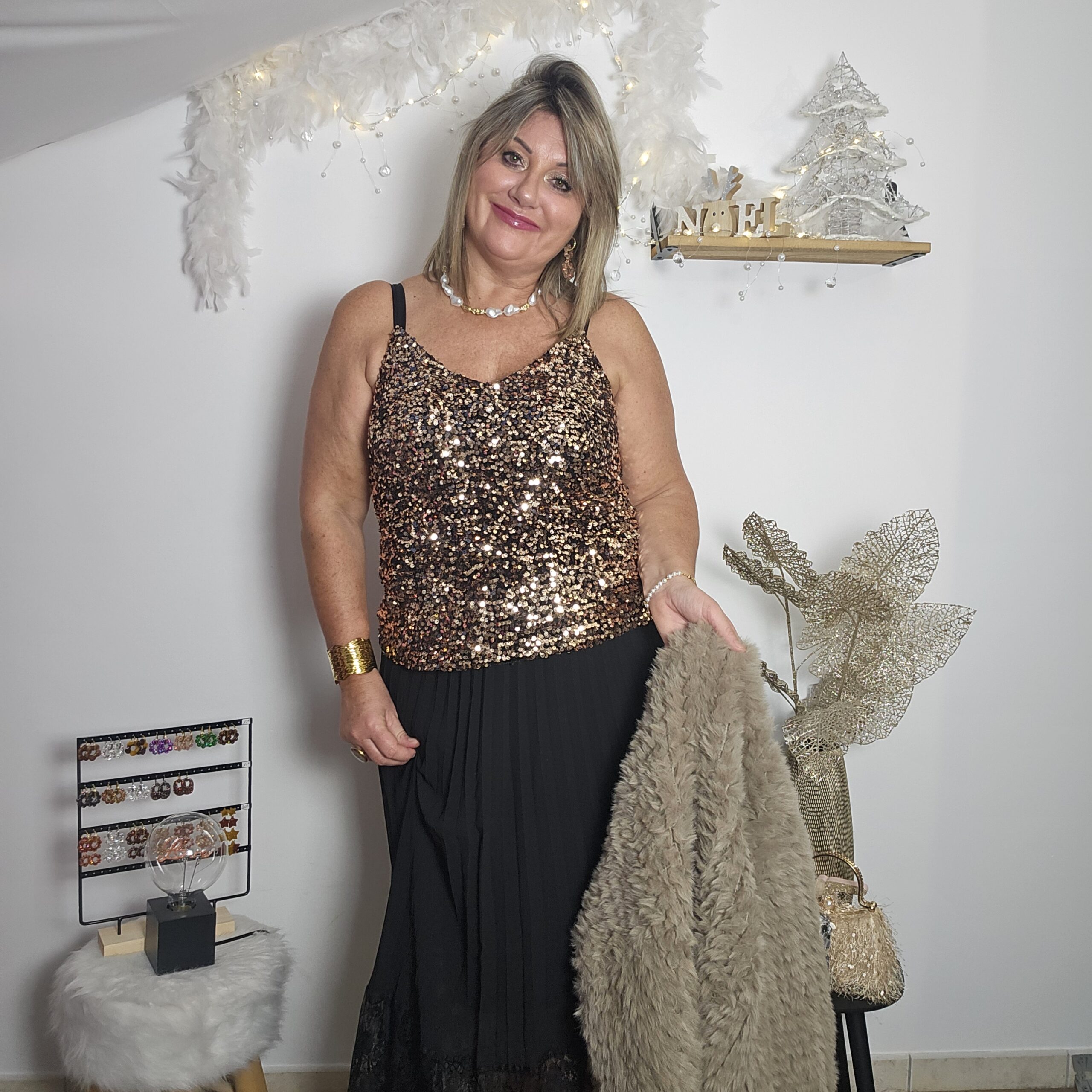 Débardeur avec sequins Bronze – Image 2