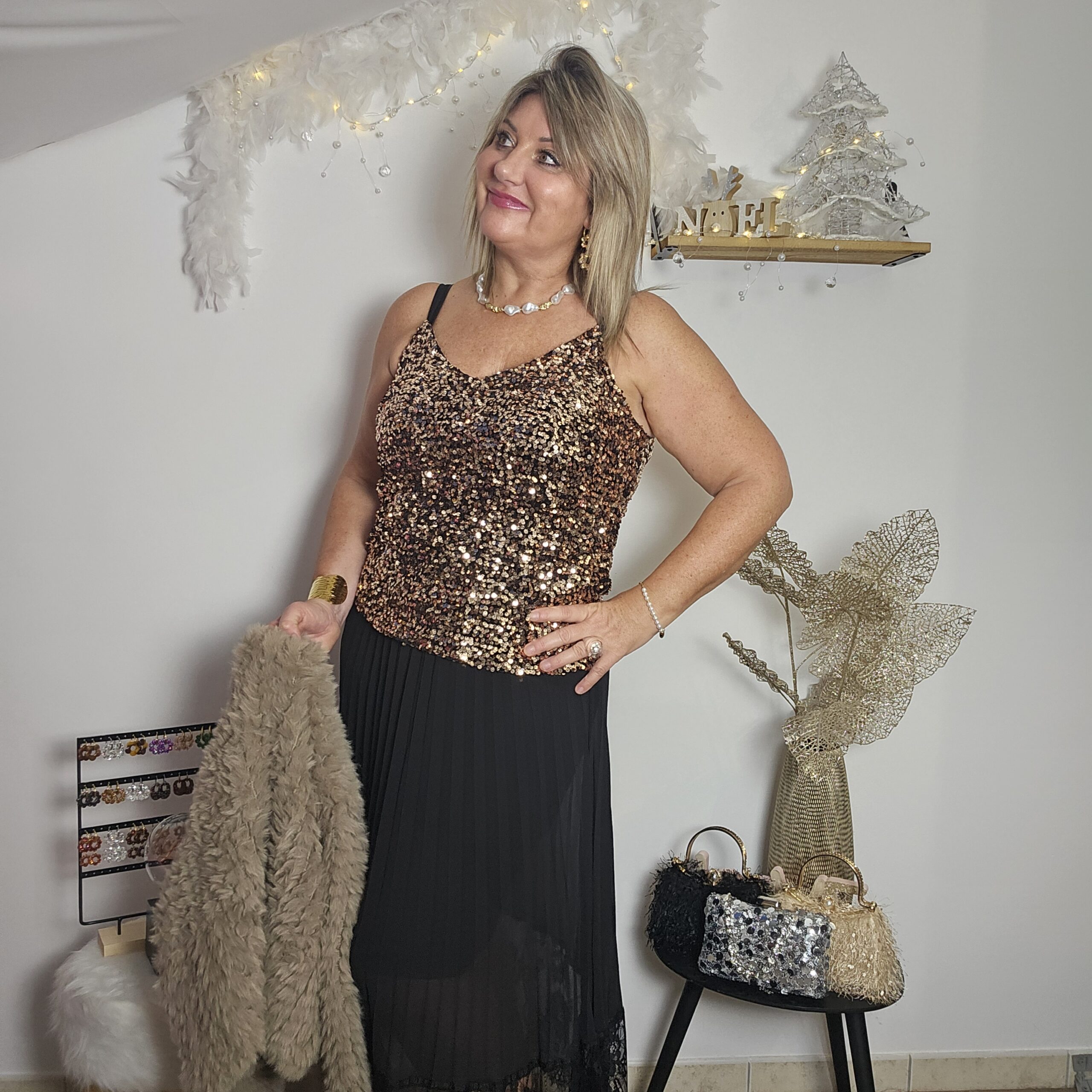 Débardeur avec sequins Bronze – Image 3