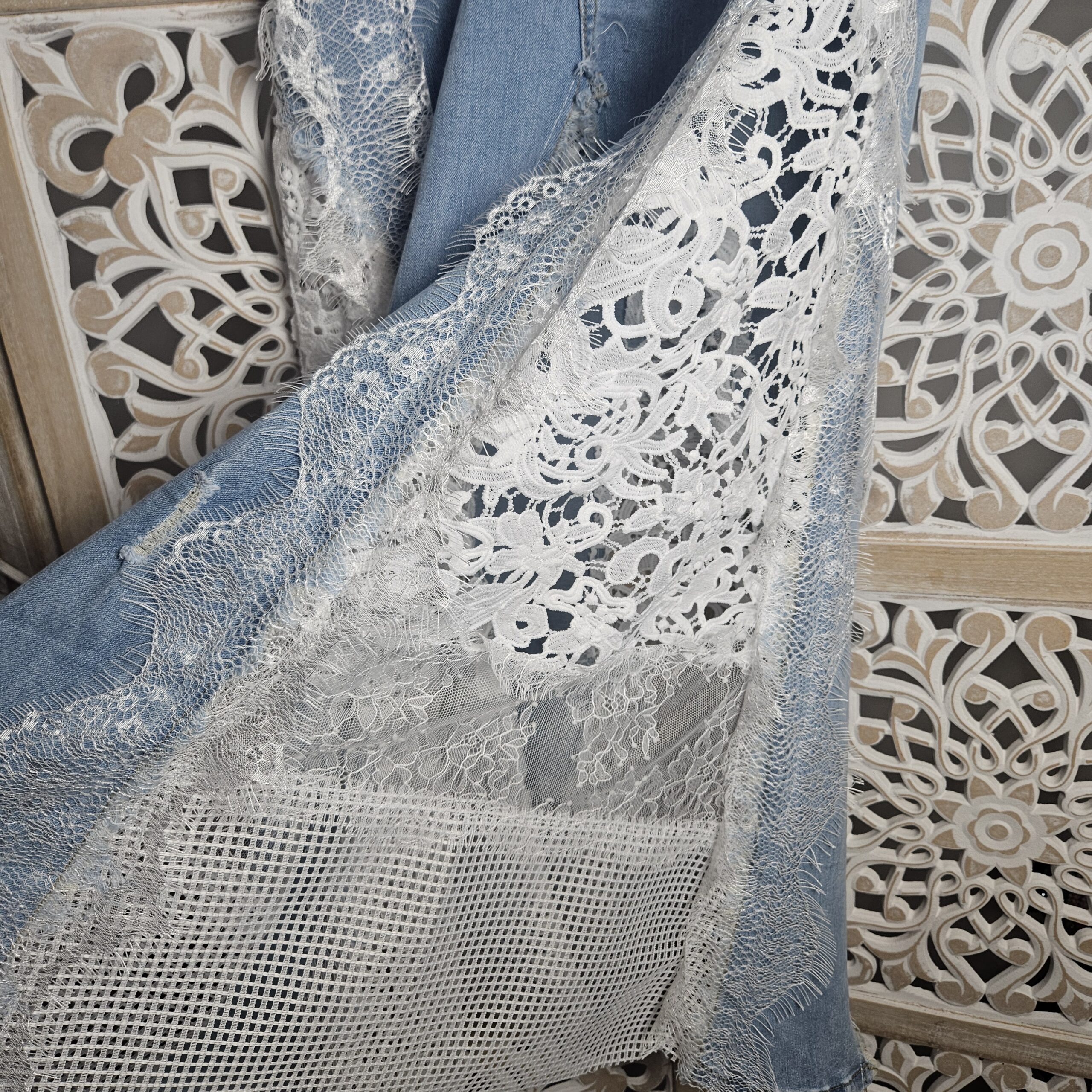 Jupe longue en Jean et dentelle – Image 12