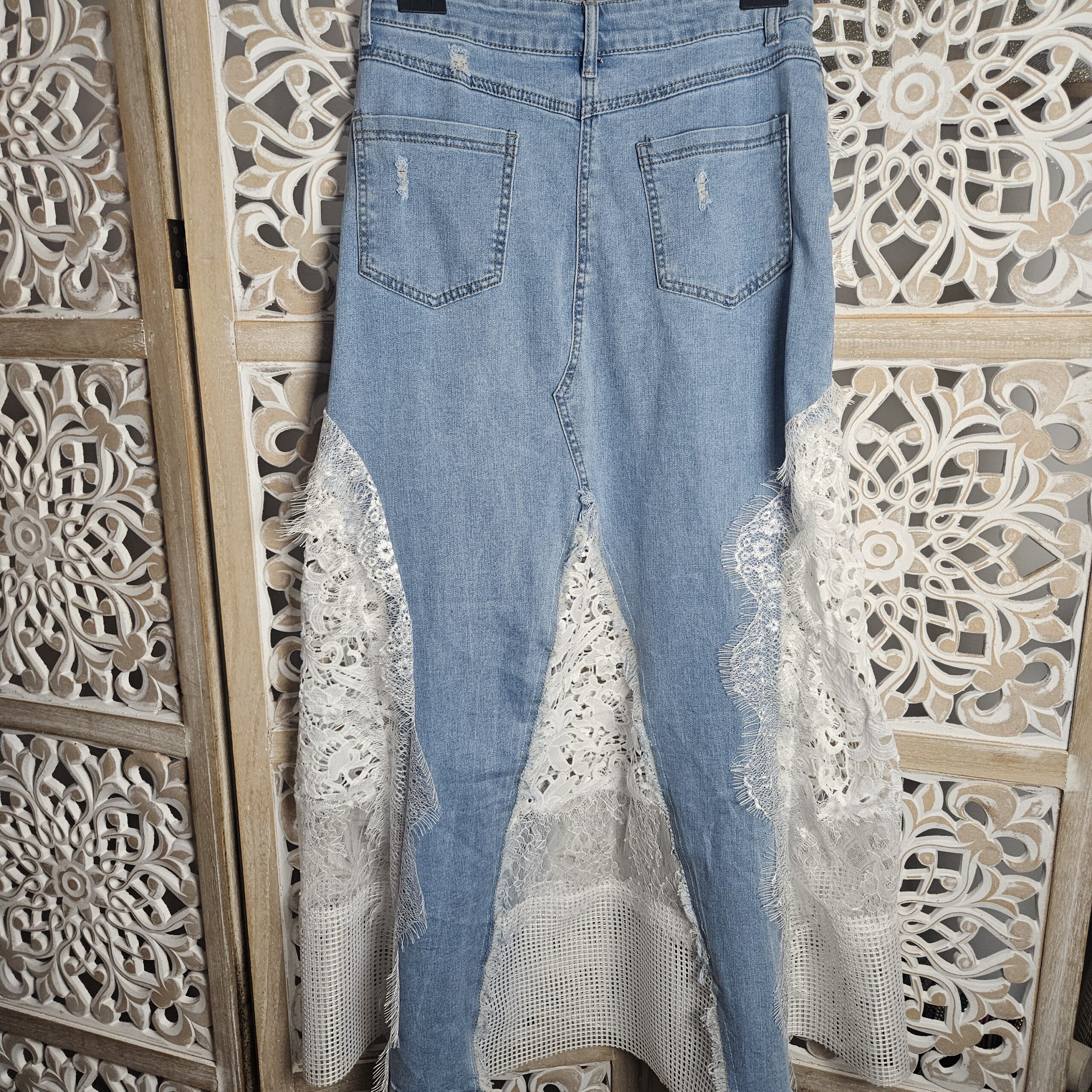 Jupe longue en Jean et dentelle – Image 13