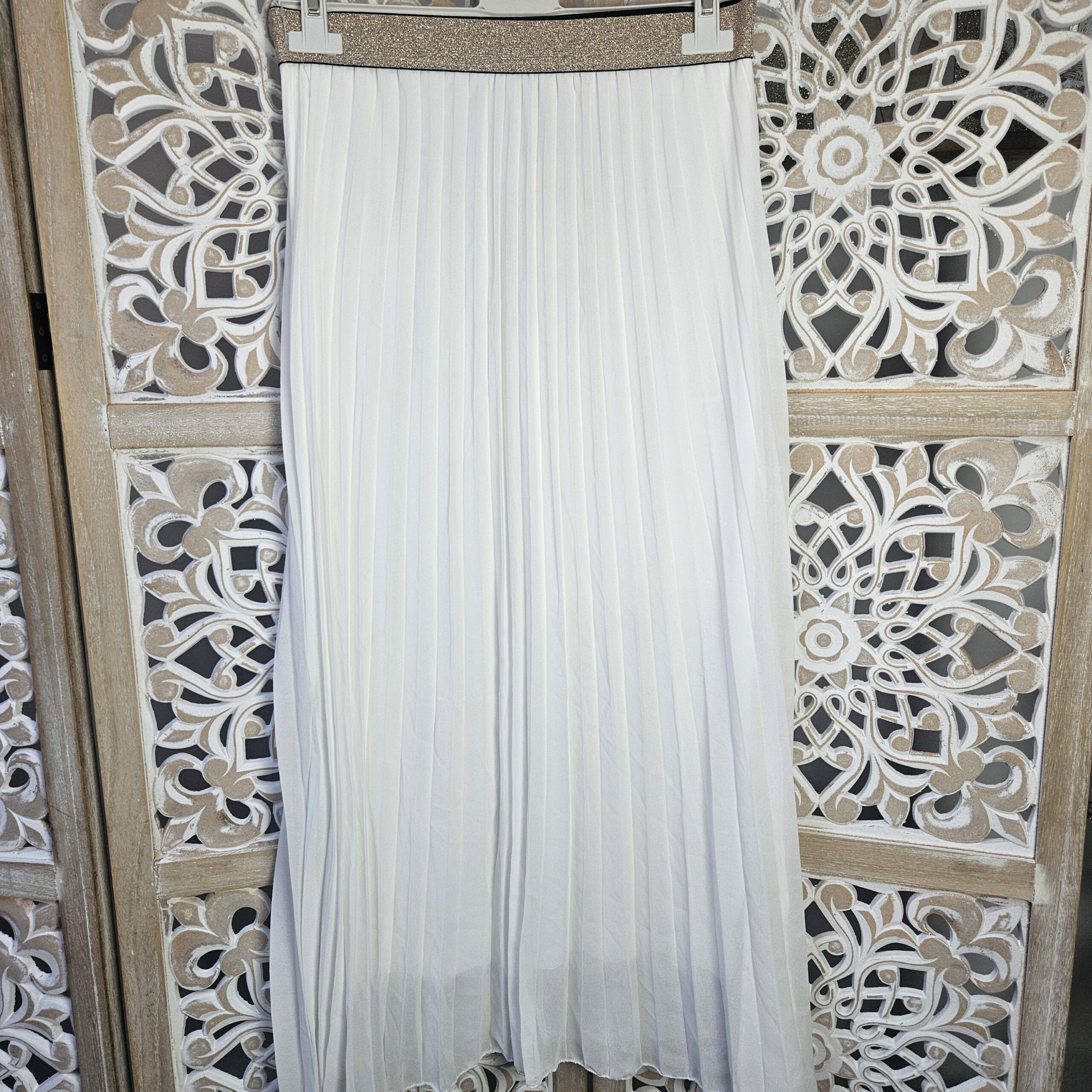 Jupe longue plissée blanche