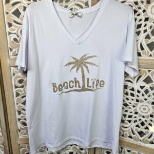 T shirt Palmier pailleté