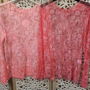 Top dentelle coloré manches longues