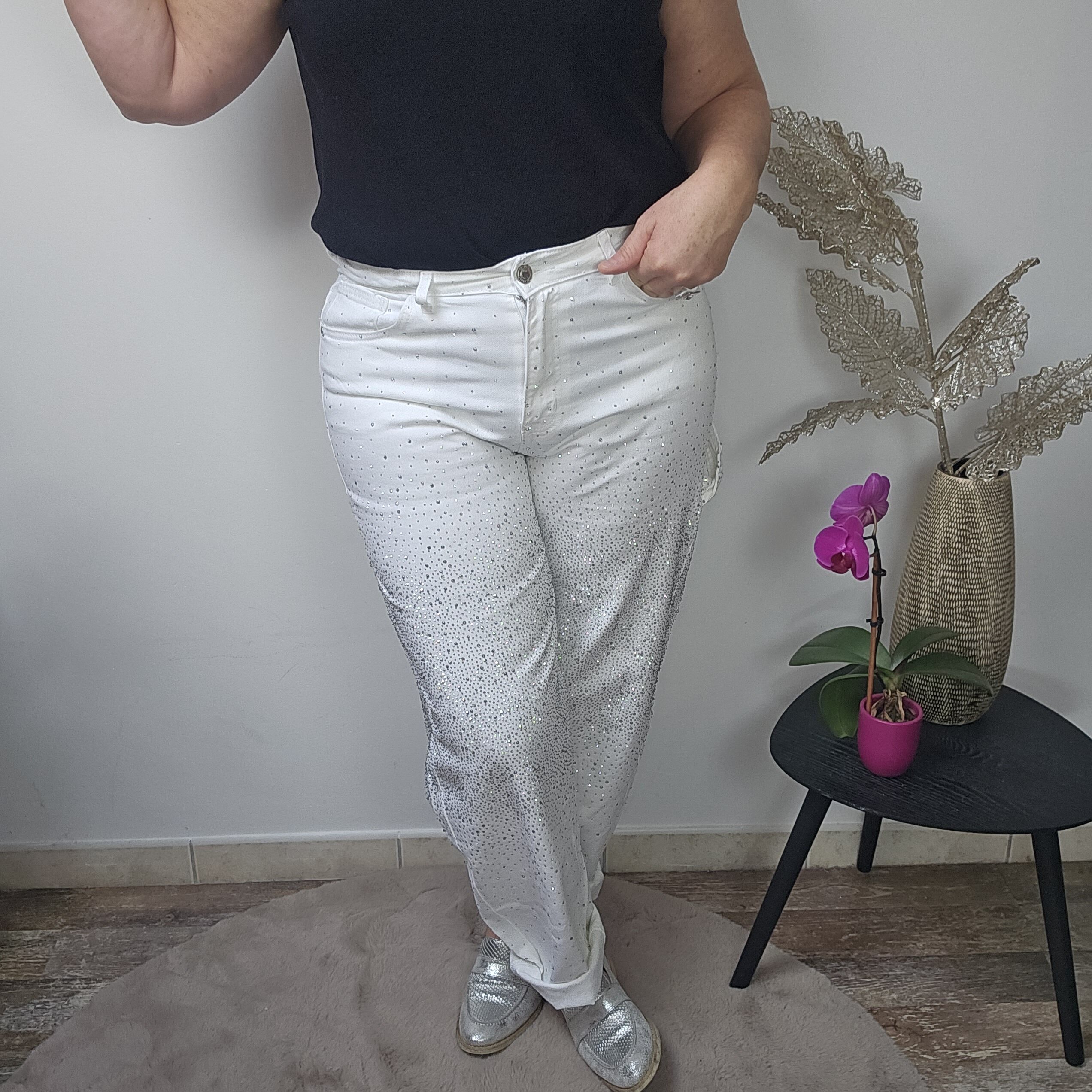 Jean blanc strass – Image 7