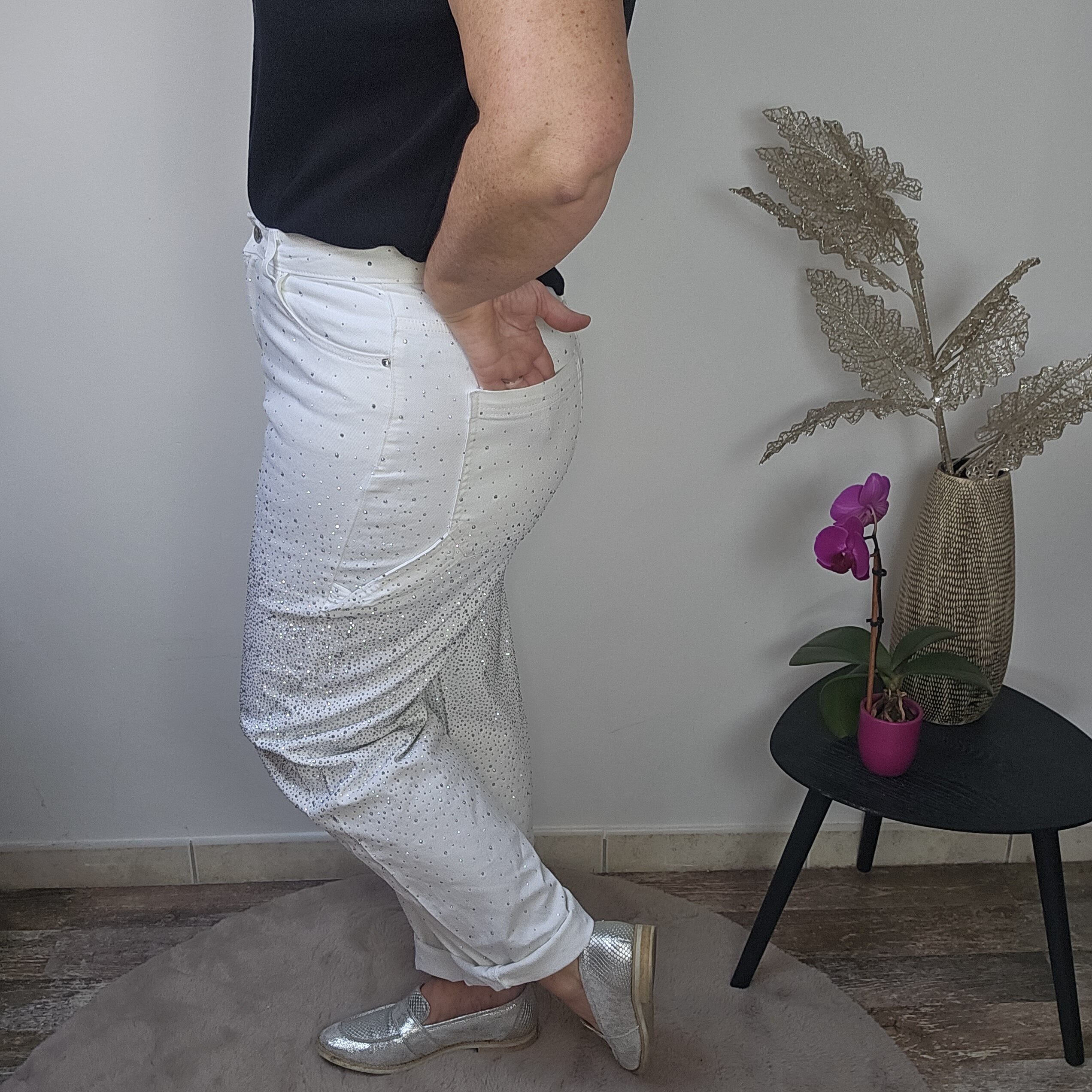 Jean blanc strass – Image 8