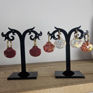 Créole coquillage pailleté 2 cm