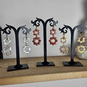 Créole double fleur pailletée