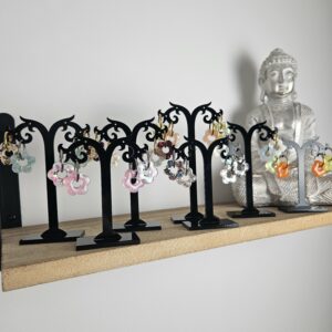 Créole fleur 5 pétales pailletée 2 cm