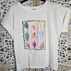 T shirt blanc coquillages