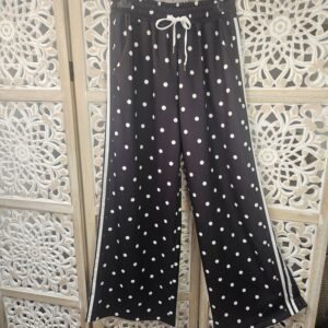 Pantajogg noir à pois blanc