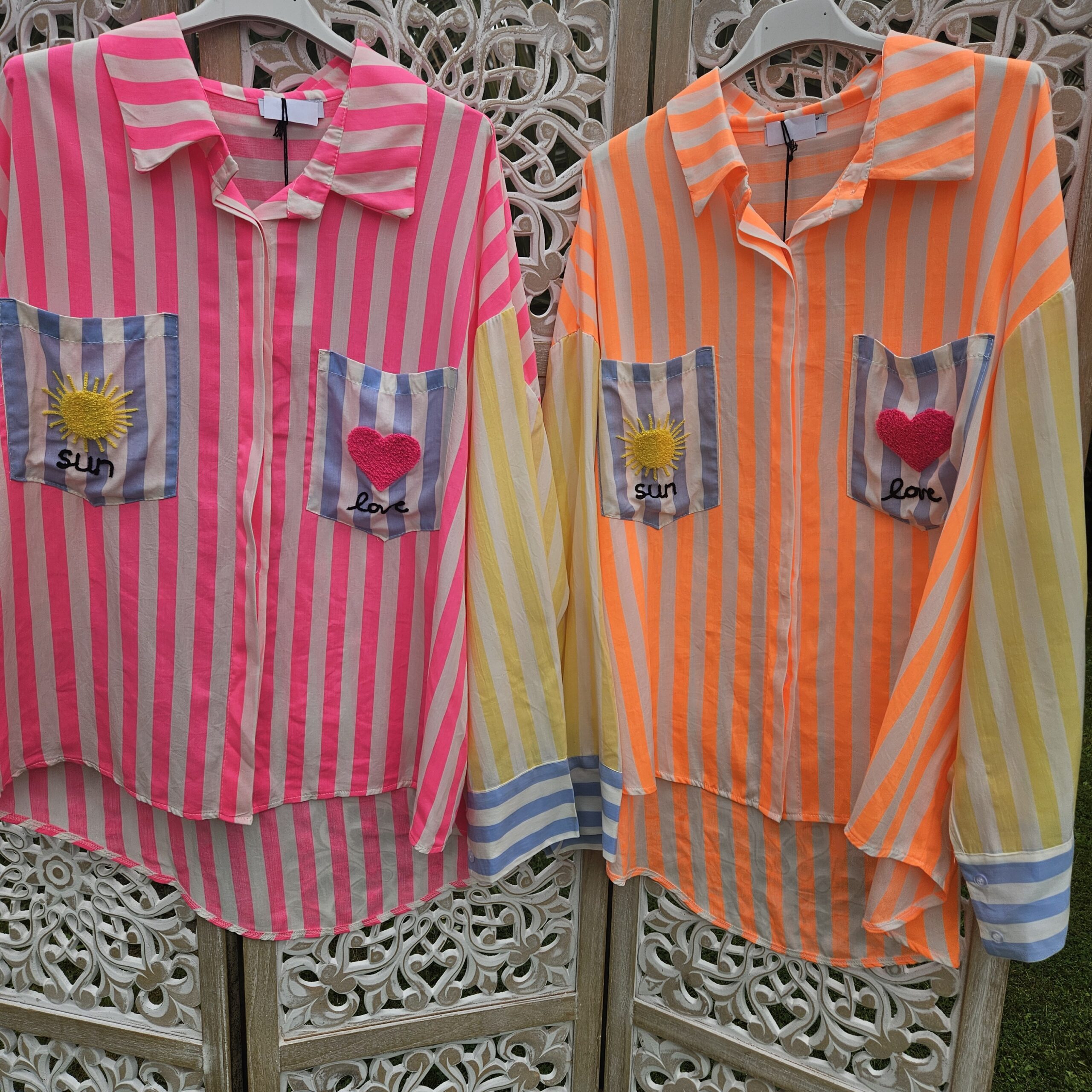 chemise oversize rayée Love/Sun