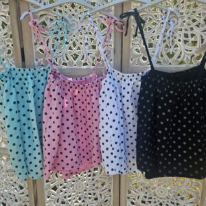 Top à pois à bretelles