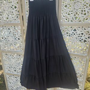 Robe longue noire bustier