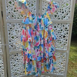 Robe courte multicolore