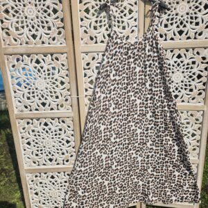 Robe longue léopard à bretelles
