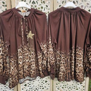 Blouse marron léopard étoile