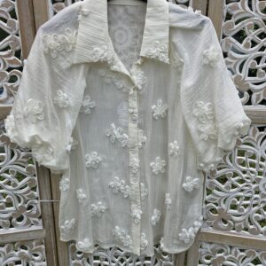 Chemise fleurs manches courtes