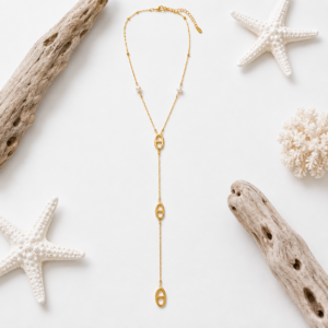 Collier Y maille ovale