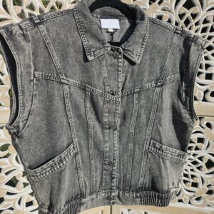 Veste en jeans gris sans manches